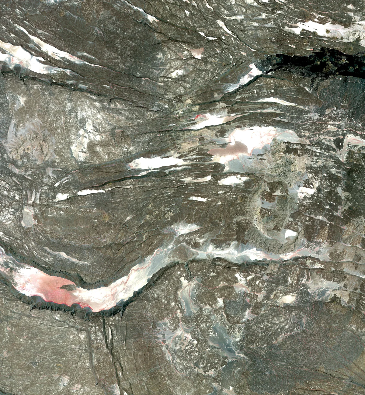 Satellite view of the Afar Depression, showing the arid rift landscape of northeastern Ethiopia