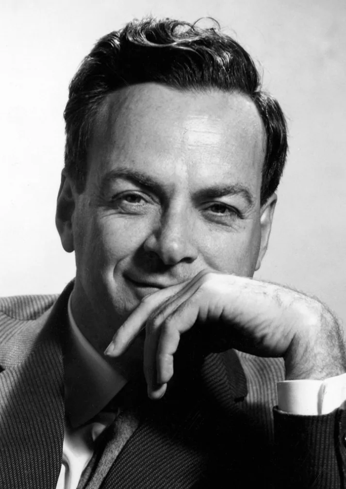 Feynman grinning, mischief incarnate