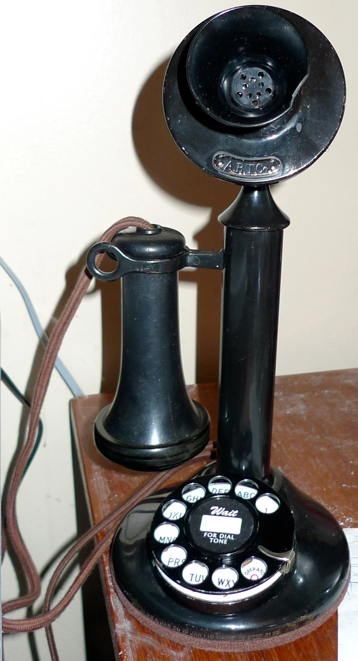 A Western Electric candlestick telephone from the early 1900s — the first 'phone' form factor.
